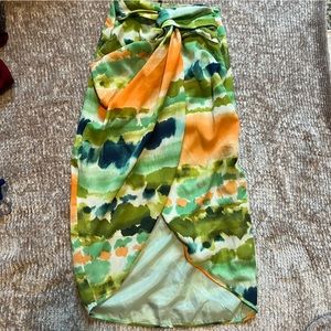 NWT 0 Nasty Gal Watercolor midi skirt